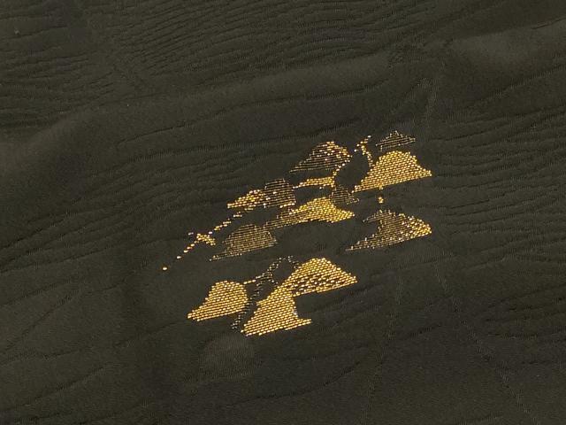 平和屋着物#羽織 寿光織 枝葉文 黒地 金銀糸 正絹 逸品 CABH7118in