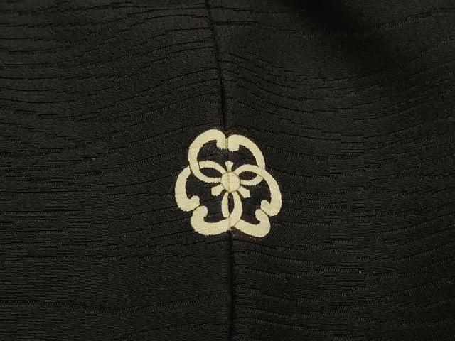 平和屋着物#羽織 寿光織 枝葉文 黒地 金銀糸 正絹 逸品 CABH7118in