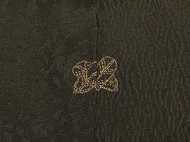 平和屋着物#羽織 正倉院花文 黒地 銀糸 正絹 逸品 CABH7121in