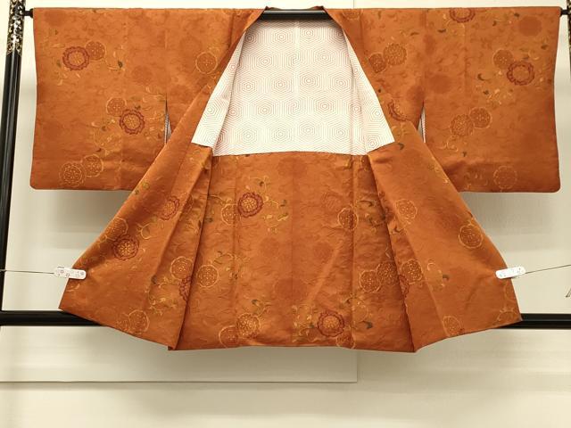 平和屋着物#道行コート 地紋起こし 花唐草文 正絹 逸品 CABH7128in