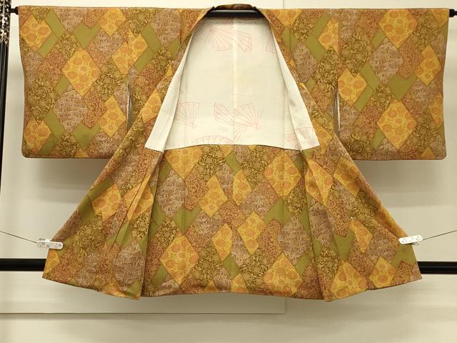 平和屋着物#道行コート 菱草花文 正絹 逸品 CABH7133in