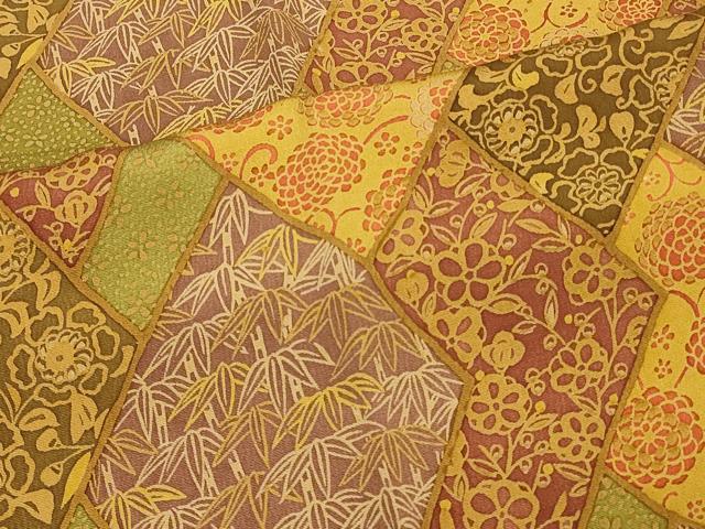 平和屋着物#道行コート 菱草花文 正絹 逸品 CABH7133in