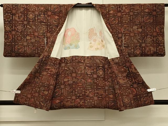 平和屋着物#道行コート 天井鳳凰花文 正絹 逸品 CABH7136in