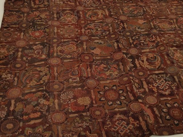 平和屋着物#道行コート 天井鳳凰花文 正絹 逸品 CABH7136in