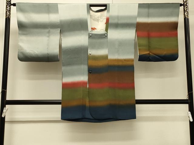 平和屋着物#道行コート 横段文 暈し染め 正絹 逸品 CABH7149in