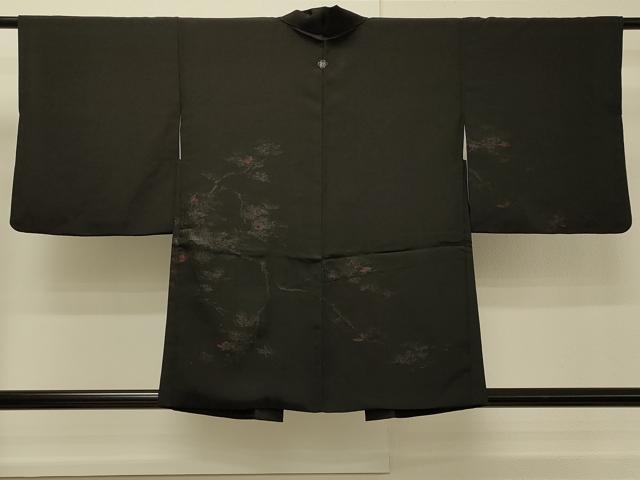 平和屋着物#羽織 枝葉文 黒地 正絹 逸品 CABH7152in