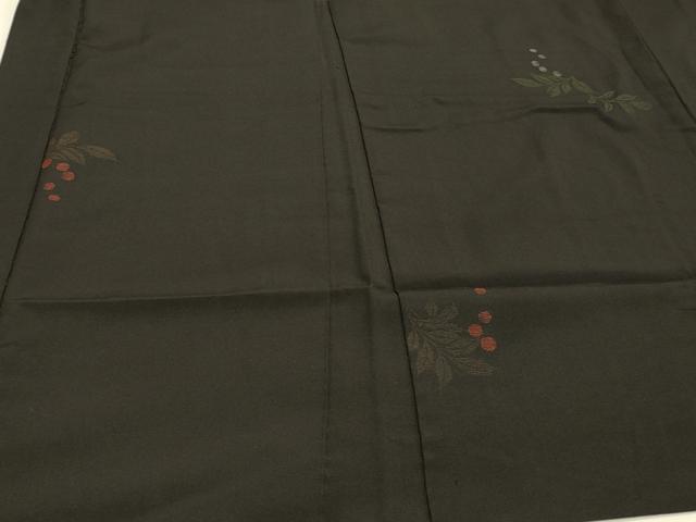 平和屋着物#羽織 寿光織 南天文 黒地 銀糸 正絹 逸品 CABH7153in