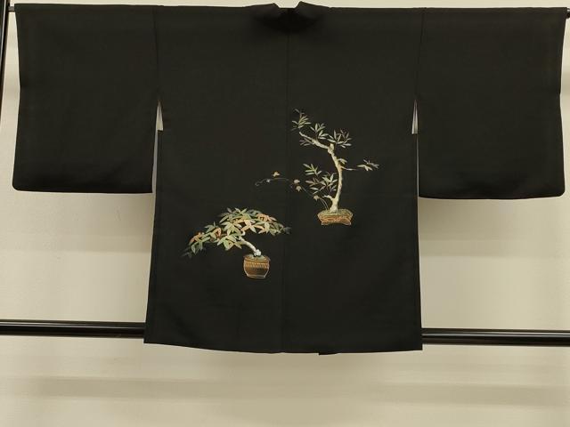 平和屋着物#羽織 草木文 黒地 金彩 正絹 逸品 CABH7178in