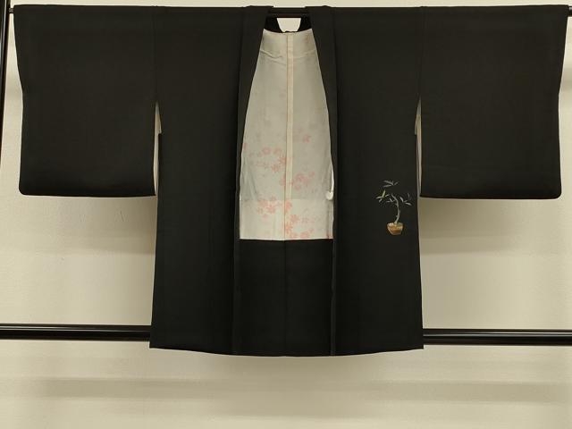 平和屋着物#羽織 草木文 黒地 金彩 正絹 逸品 CABH7178in