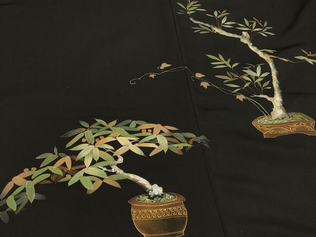 平和屋着物#羽織 草木文 黒地 金彩 正絹 逸品 CABH7178in