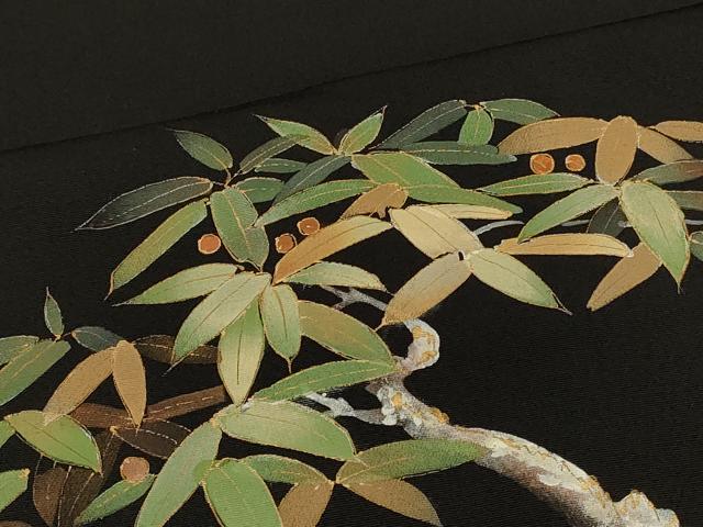 平和屋着物#羽織 草木文 黒地 金彩 正絹 逸品 CABH7178in
