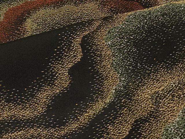 平和屋着物#羽織 寿光織 霞文 黒地 金糸 正絹 逸品 CABH7189in