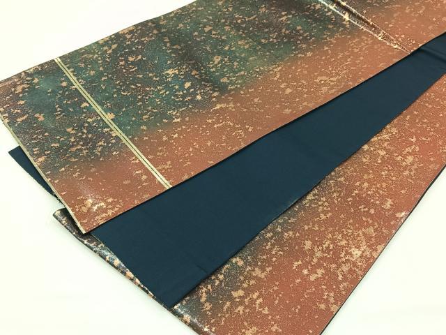 平和屋着物◎六通柄袋帯 霞文 金糸 正絹 逸品 CABH7207yk