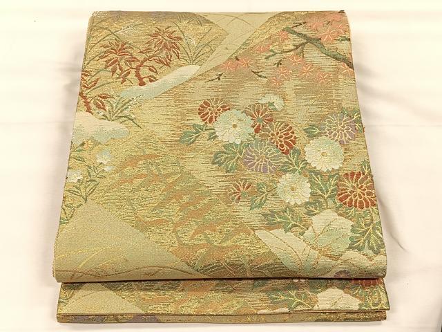 平和屋着物◎佐賀錦 六通柄袋帯 琳派名画集 金糸 正絹 逸品 CABH7210yk