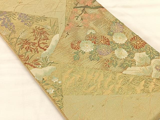 平和屋着物◎佐賀錦 六通柄袋帯 琳派名画集 金糸 正絹 逸品 CABH7210yk