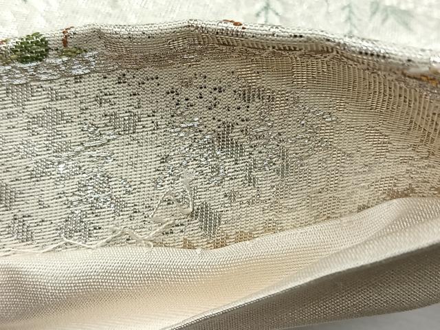平和屋着物◎六通柄袋帯 唐織 菊扇面図 京扇絵 金銀糸 正絹 逸品 CABH7215yk