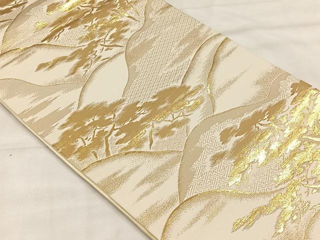 平和屋着物◎六通柄袋帯 京の栞 金糸 正絹 逸品 CABH7217yk