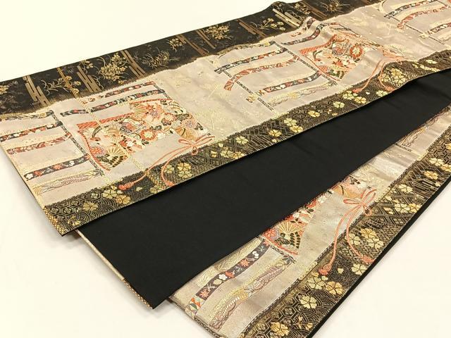 平和屋着物◎六通柄袋帯 唐織 誰ヶ袖好日 金糸 正絹 逸品 CABH7236yk