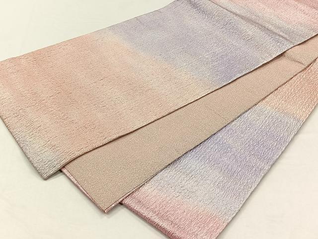 平和屋着物◎全通柄袋帯 絞り 霞文 銀糸 正絹 逸品 CABH7237yk