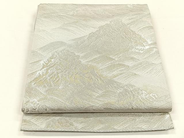 平和屋着物◎六通柄袋帯 遠山流水文 金銀糸 正絹 逸品 CABH7243yk