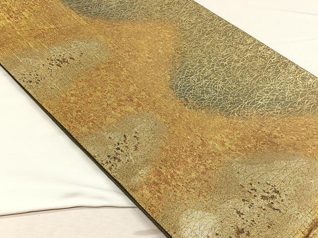 平和屋着物◎六通柄袋帯 霞草花文 金糸 正絹 逸品 CABH7255yk