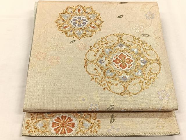 平和屋着物◎六兵衛袋帯 正倉院花唐草文 金銀糸 正絹 逸品 CABH7310yk