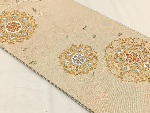 平和屋着物◎六兵衛袋帯 正倉院花唐草文 金銀糸 正絹 逸品 CABH7310yk