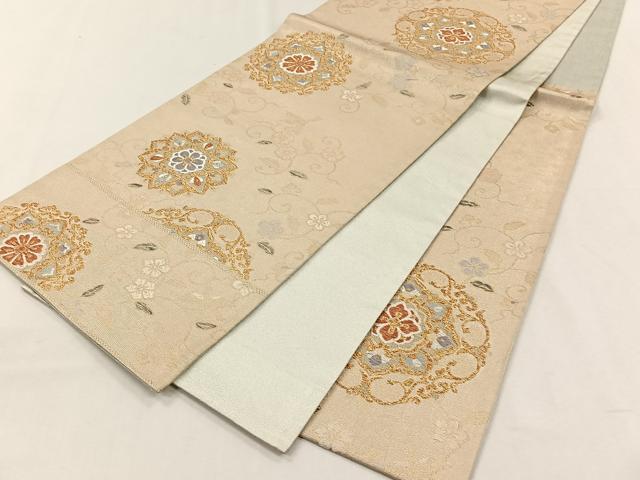 平和屋着物◎六兵衛袋帯 正倉院花唐草文 金銀糸 正絹 逸品 CABH7310yk