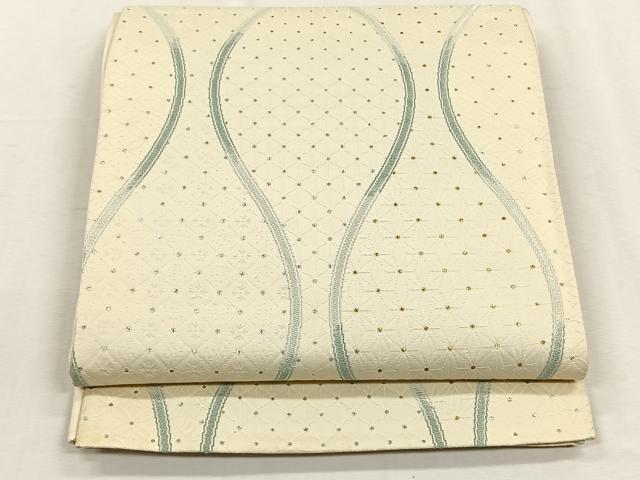 平和屋着物◎六通柄袋帯 立涌吉祥文 金銀糸 正絹 逸品 未使用 CABH7321yk