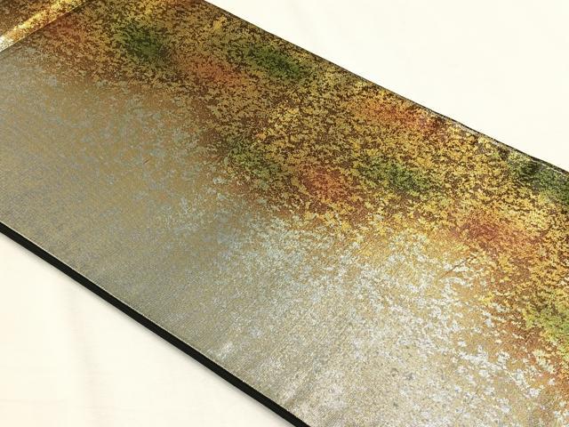 平和屋着物◎六通柄袋帯 霞文 金糸 引箔 正絹 逸品 未使用 CABH7327yk