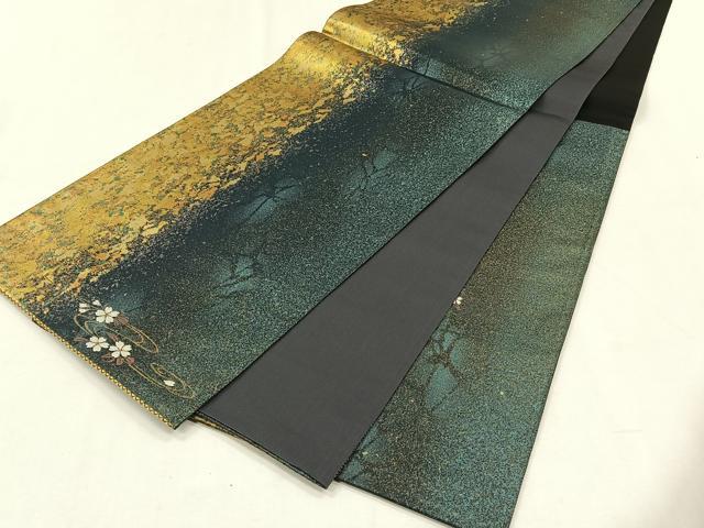 平和屋着物◎太鼓柄袋帯 花筏文 金糸 正絹 逸品 未使用 CABH7329yk