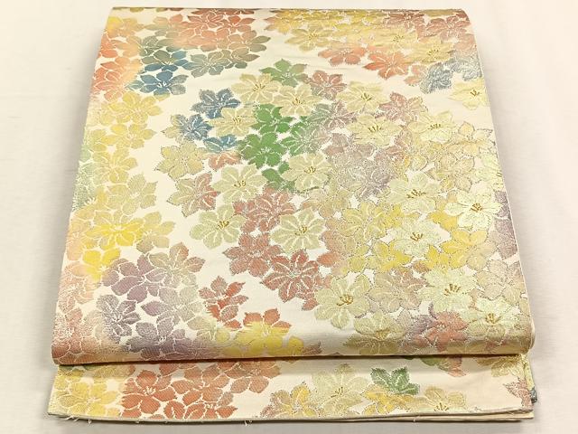平和屋着物◎六通柄袋帯 舞花文 金銀糸 正絹 逸品 未使用 CABH7340yk
