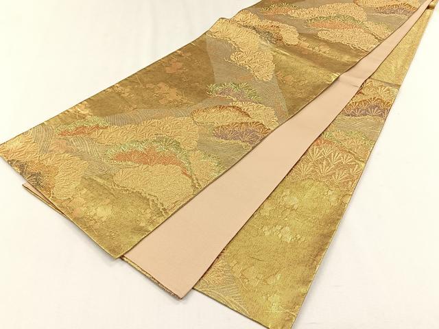 平和屋着物◎六通柄袋帯 浜松文 金糸 正絹 逸品 CABH7372yk