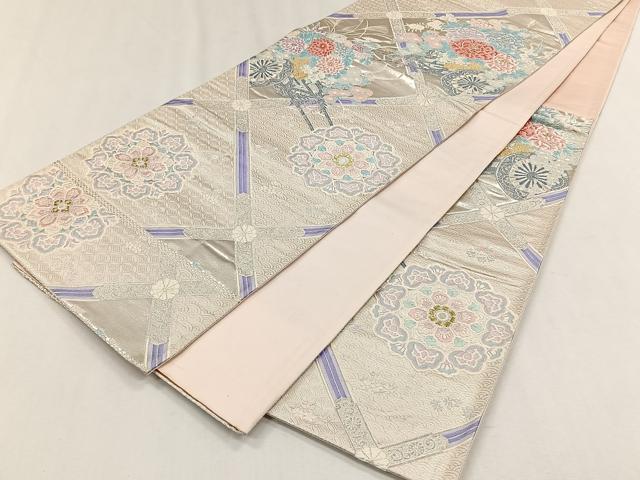 平和屋着物◎六通柄袋帯 唐織 花車文 金銀糸 正絹 逸品 CABH7375yk