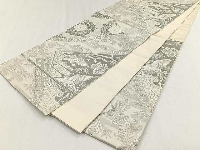 平和屋着物◎六通柄袋帯 鳳凰松竹梅 プラチナ二重箔 正絹 逸品 CABH7377yk