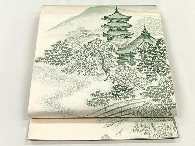 平和屋着物◎六通柄袋帯 京都嵯峨野大覚寺 正絹 逸品 CABH7386yk