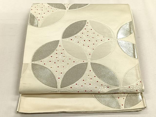 平和屋着物◎六通柄袋帯 唐織 七宝菊文 金銀糸 正絹 逸品 CABH7419yk