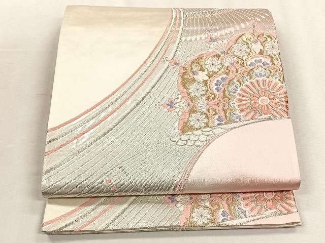 平和屋着物◎六通柄袋帯 唐織 正倉院花文 金銀糸 正絹 逸品 CABH7424yk