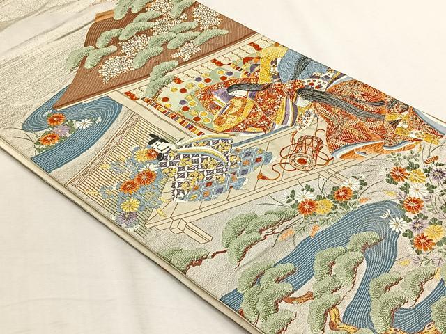 平和屋着物◎六通柄袋帯 唐織 桃山姫御殿 金銀糸 正絹 逸品 CABH7430yk