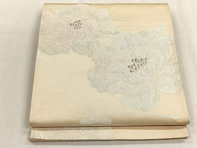 平和屋着物◎六通柄袋帯 舞花文 銀糸 正絹 逸品 CABH7433yk