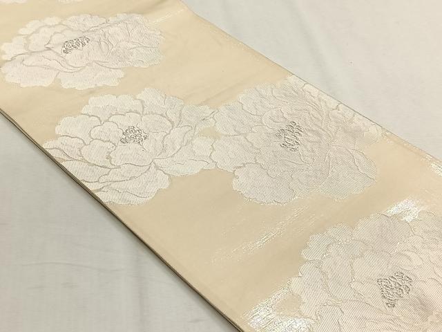 平和屋着物◎六通柄袋帯 舞花文 銀糸 正絹 逸品 CABH7433yk