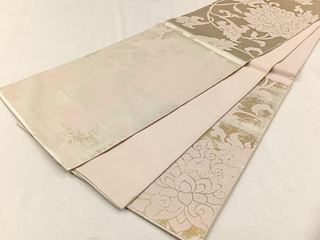 平和屋着物◎六通柄袋帯 更紗花唐草文 金糸 正絹 逸品 CABH7438yk