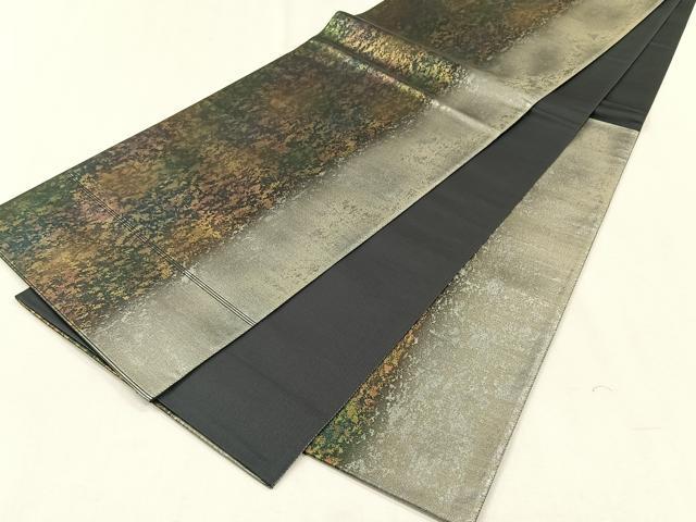 平和屋着物◎六通柄袋帯 霞文 引箔 正絹 逸品 CABH7442yk