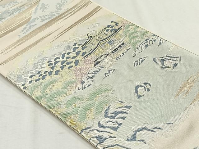 平和屋着物◎六通柄袋帯 金閣寺 金銀糸 正絹 逸品 CABH7448yk