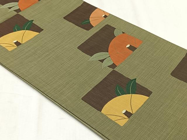 平和屋着物◎六通柄袋帯 楽山 椿 正絹 逸品 CABH7451yk