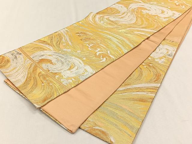 平和屋着物◎六通柄袋帯 立波文 金銀糸 正絹 逸品 CABH7453yk