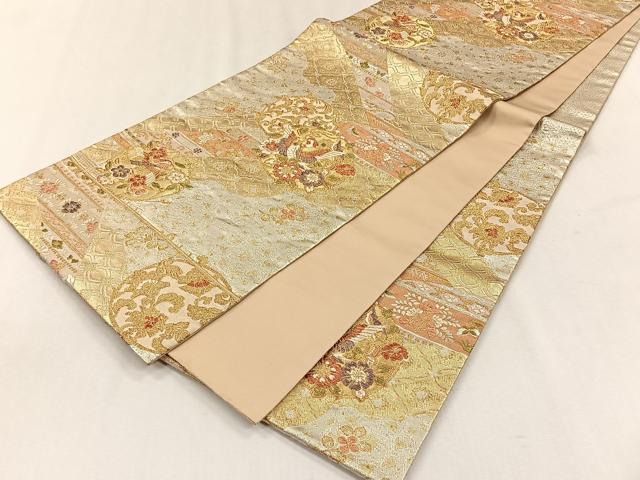 平和屋着物◎六通柄袋帯 鳳凰花文 金銀糸 正絹 逸品 CABH7462yk