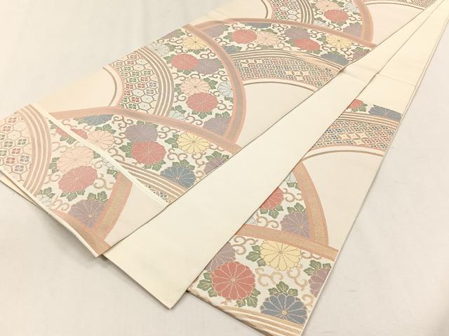 平和屋着物◎六通柄 本袋帯 吉祥菊唐草文 金糸 正絹 逸品 CABH7464yk