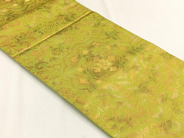 平和屋着物◎六通柄袋帯 正倉院花唐草文 金糸 正絹 逸品 未使用 CABH7502yk