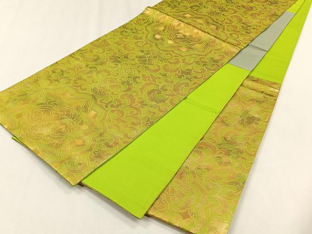 平和屋着物◎六通柄袋帯 正倉院花唐草文 金糸 正絹 逸品 未使用 CABH7502yk